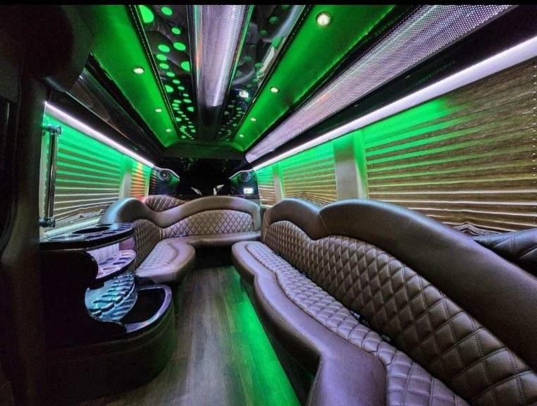 Sprinter interior — green ambient lighting